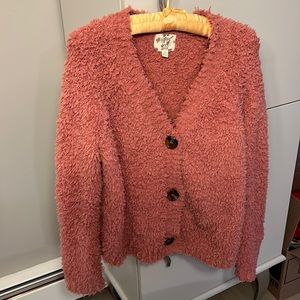 fuzzy comfy cardigan sweater